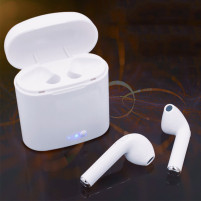 Безжични слушалки BLUETOOTH 7S TWINS за Apple iPhone / Huawei / Nokia / Samsung / Lenovo / LG / HTC / Sony / Motorola / Xiaomi / Asus /  и други бели
